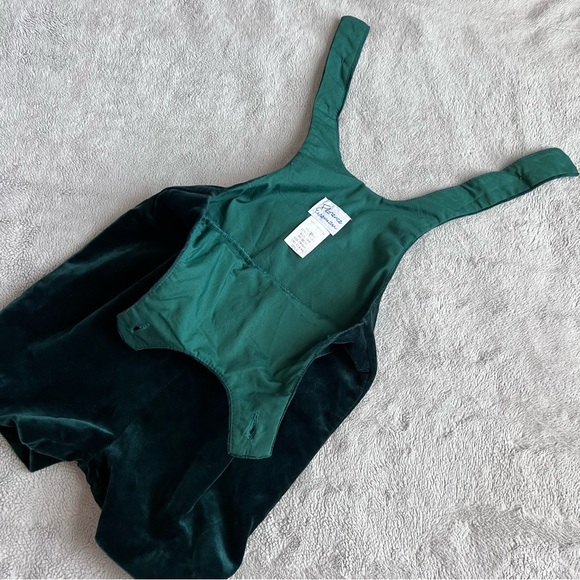 Florence Eiseman Baby Velvet Embroidered Holiday Overalls Shortall Toy Train 18M - Picture 9 of 13